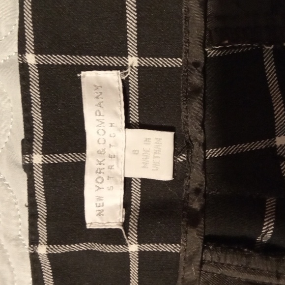 New York & Company Black Plaid Dress Pants - Picture 3 of 7